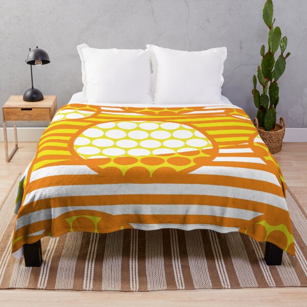 Item preview, Spots and Stripes Colour Block Pattern Neon Orange designed and sold by forfun-art.