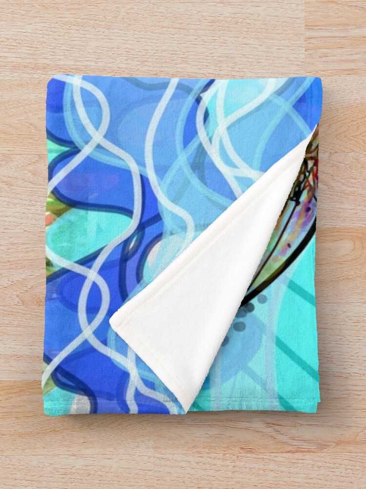 Alternate view of The bird and the river Throw Blanket
