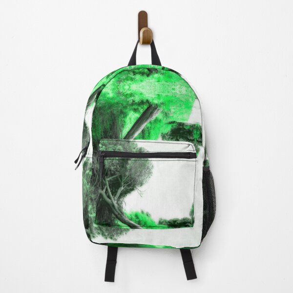 Item preview, Mirror Inclined Pine Trees Surreal Scene Monochromatic green designed and sold by Flavio Vieri.