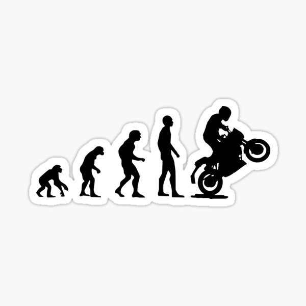 Biker Evolution Stickers for Sale