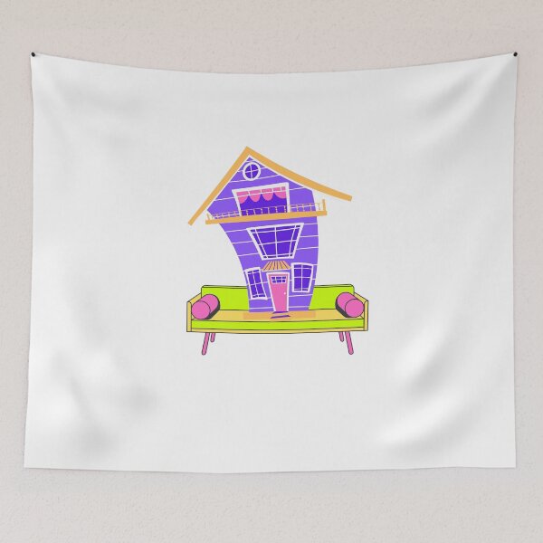 Item preview, Funny Purple House relaxing on the couch  designed and sold by conceptDVS.