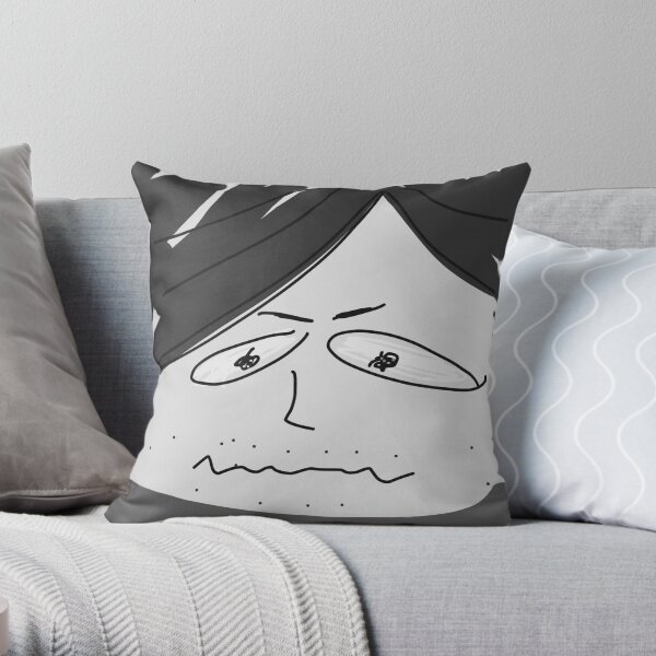 Dark hair Fella Throw Pillow