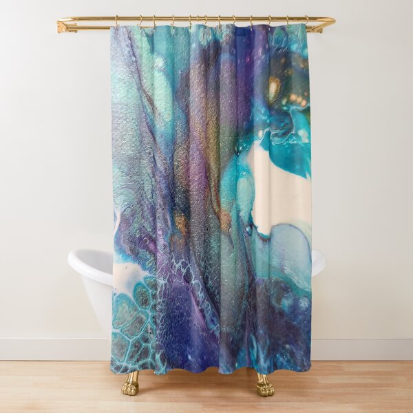 Acrylic Dutch Pour Abstract Art Shower Curtain
