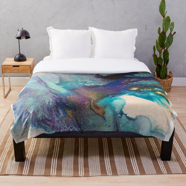 Acrylic Dutch Pour Abstract Art Throw Blanket