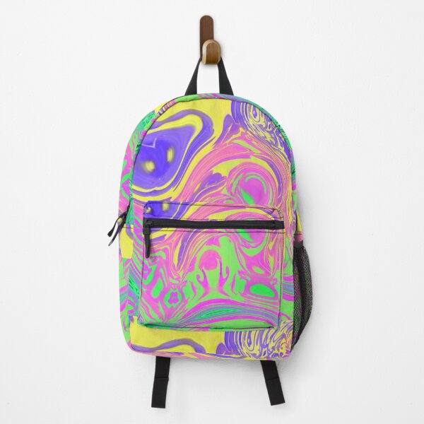 Item preview, 1980s yellow purple lime green pink swirls mid century modern  designed and sold by LEILA ART SPACE.