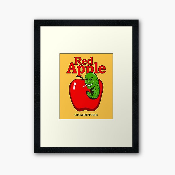 Red Apple Cigarettes Artwork for Wall Art, Prints, Posters, Tshirts, Men, Women, Kids Framed Art Print