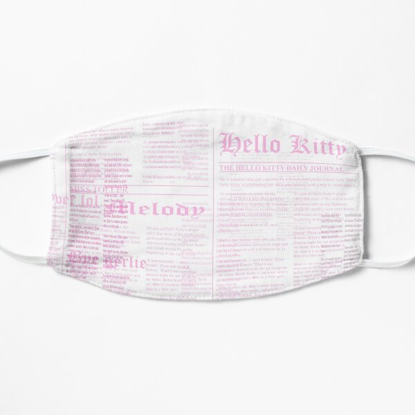 Cute Y2K Kitty Newspaper Print Flat Mask