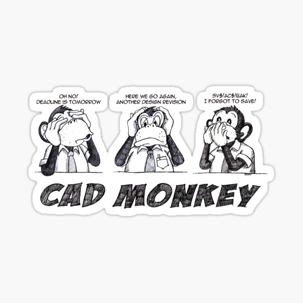 Item preview, Cad Monkey Hear, See, Speak No Evil designed and sold by CAD Monkey Factory.