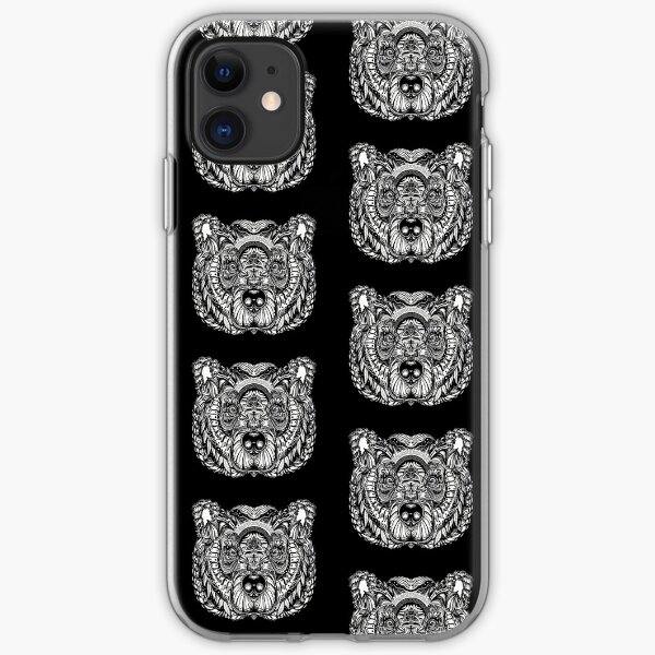 Bear grizzly tattoo iPhone Soft Case