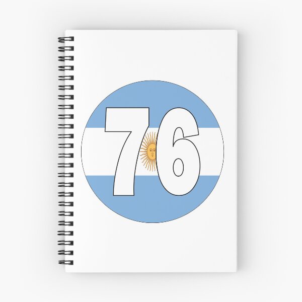 Item preview, Number 76 with Argentina flag on the background designed and sold by AllShirts21.