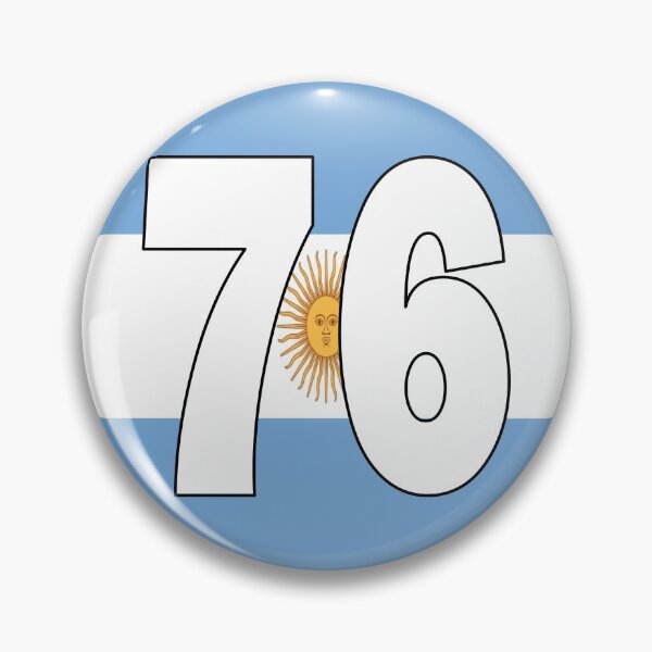 Item preview, Number 76 with Argentina flag on the background designed and sold by AllShirts21.