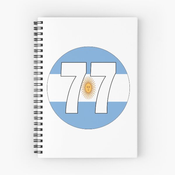 Artikelvorschau, Nummer 77 mit argentinischer Flagge im Hintergrund entworfen und verkauft von AllShirts21.