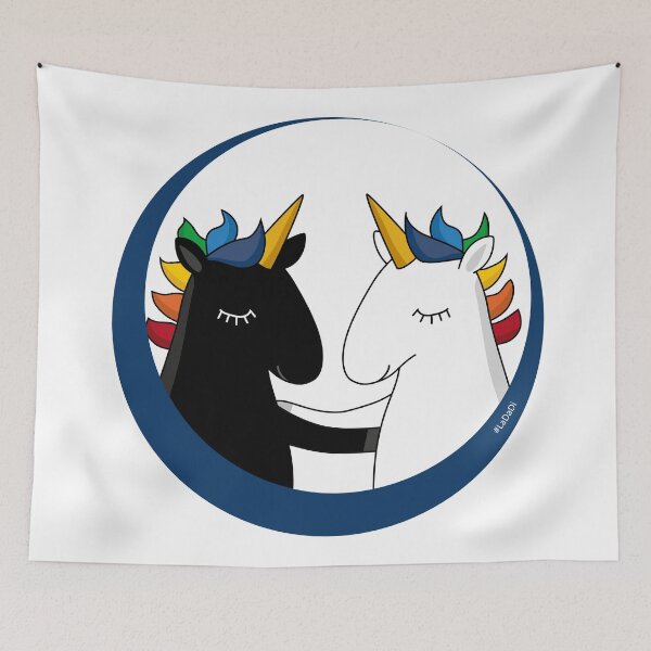 Item preview, black & white unicorn friends designed and sold by LaDaDi.
