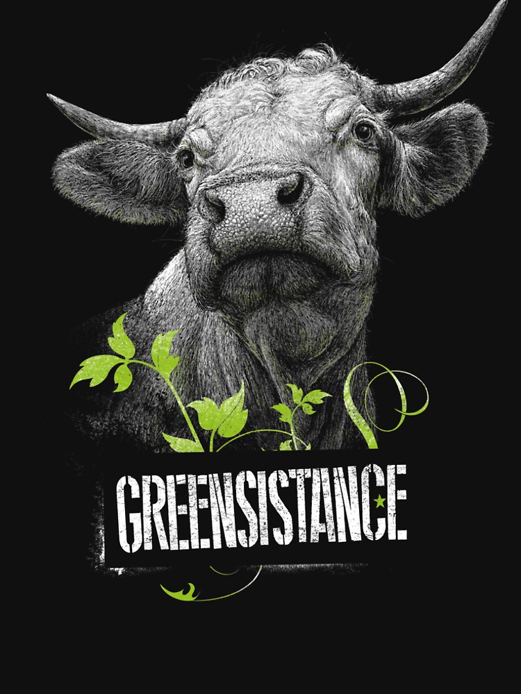 Thumbnail 6 von 6, Premium T-Shirt, GREENSISTANCE-KUH-FREIHEIT designt und verkauft von RolandStraller.