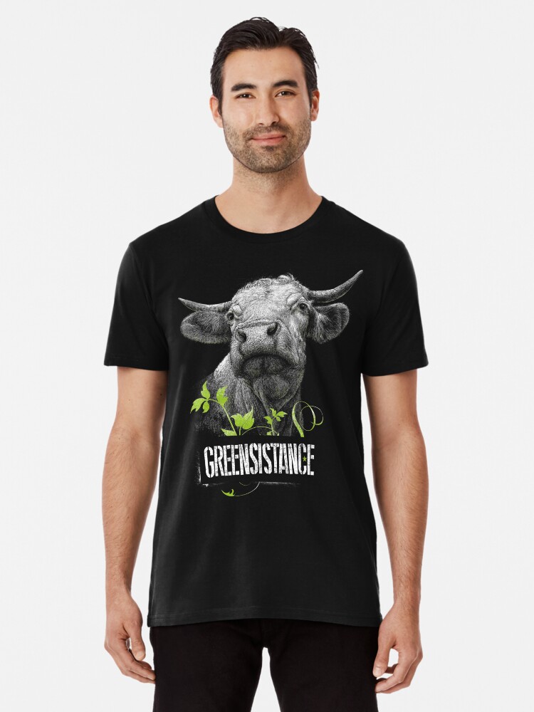 Thumbnail 1 von 6, Premium T-Shirt, GREENSISTANCE-KUH-FREIHEIT designt und verkauft von RolandStraller.
