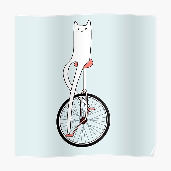 "Unicycle Cat Pink" Poster for Sale by eldestson Redbubble