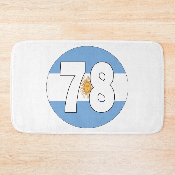 Item preview, Number 78 with Argentina flag on the background designed and sold by AllShirts21.