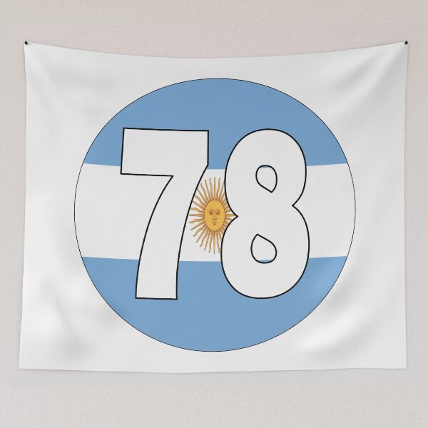 Item preview, Number 78 with Argentina flag on the background designed and sold by AllShirts21.