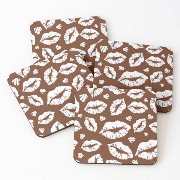 Item preview, White Lips Lipstick Kiss Love Valentine Rainbow Pattern designed and sold by digitalvintage.