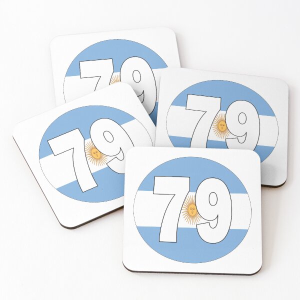 Item preview, Number 79 with Argentina flag on the background designed and sold by AllShirts21.