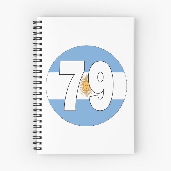 Item preview, Number 79 with Argentina flag on the background designed and sold by AllShirts21.