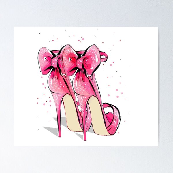 High Heel with Pink Flowers Wall Art, Canvas Prints, Framed Prints, Wall  Peels