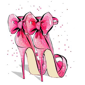 Shoes clipart high heel print shoes illustration bow shoes