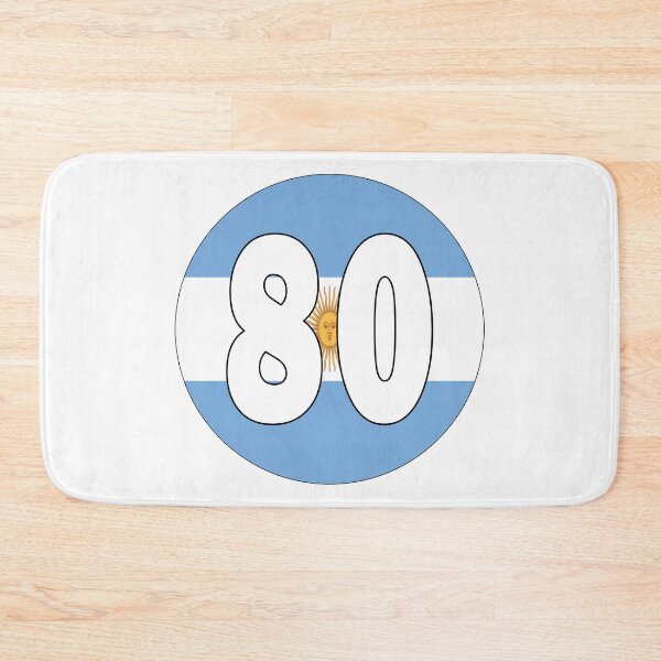 Item preview, Number 80 with Argentina flag on the background designed and sold by AllShirts21.
