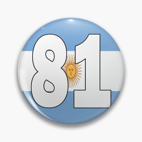 Item preview, Number 81 with Argentina flag on the background designed and sold by AllShirts21.