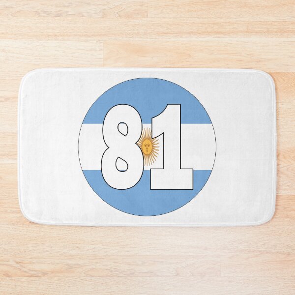 Item preview, Number 81 with Argentina flag on the background designed and sold by AllShirts21.