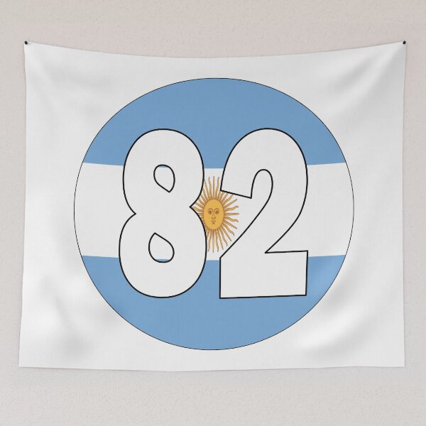 Item preview, Number 82 with Argentina flag on the background designed and sold by AllShirts21.