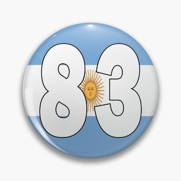 Item preview, Number 83 with Argentina flag on the background designed and sold by AllShirts21.