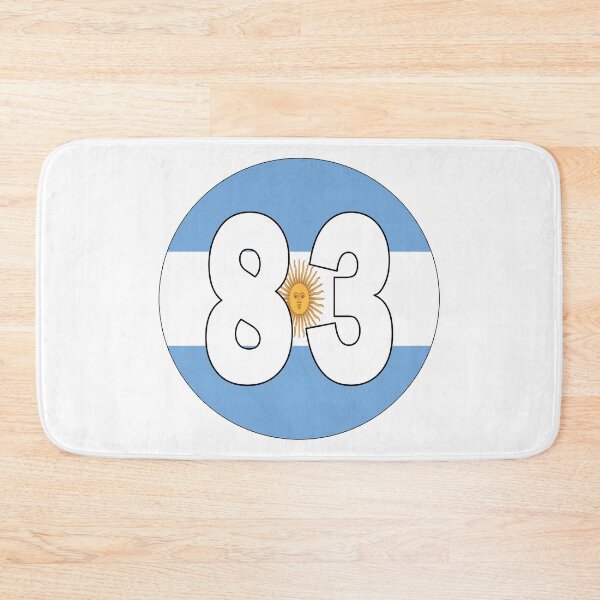 Item preview, Number 83 with Argentina flag on the background designed and sold by AllShirts21.