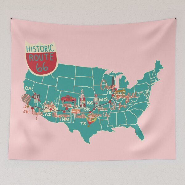 Item preview, Historic Route 66 Map designed and sold by jenbucheli.