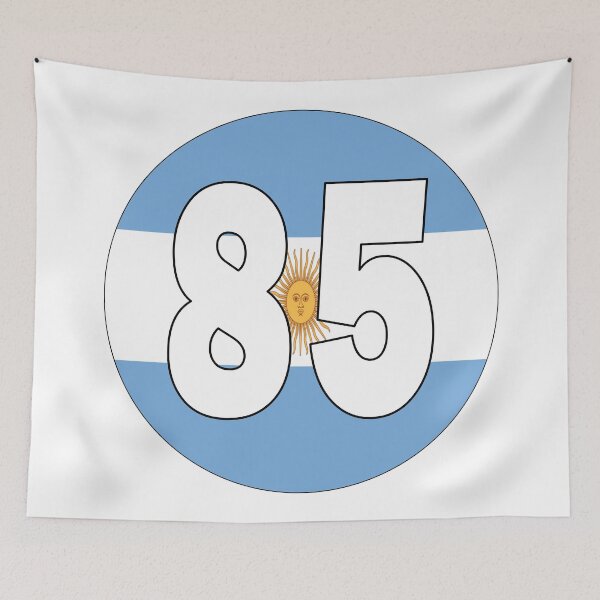 Item preview, Number 85 with Argentina flag on the background designed and sold by AllShirts21.