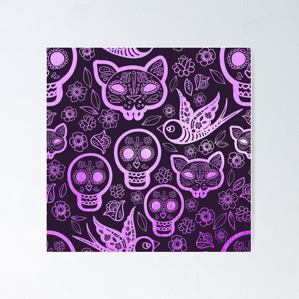 Item preview, Purple Shiny Skulls designed and sold by lujastyles.