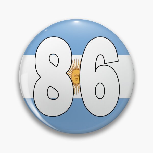 Item preview, Number 86 with Argentina flag on the background designed and sold by AllShirts21.
