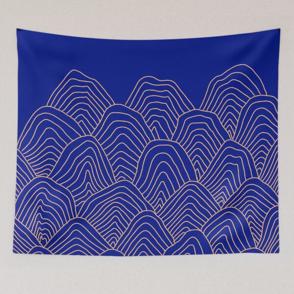 Item preview, Golden Mountains Blue designed and sold by Tsimu.