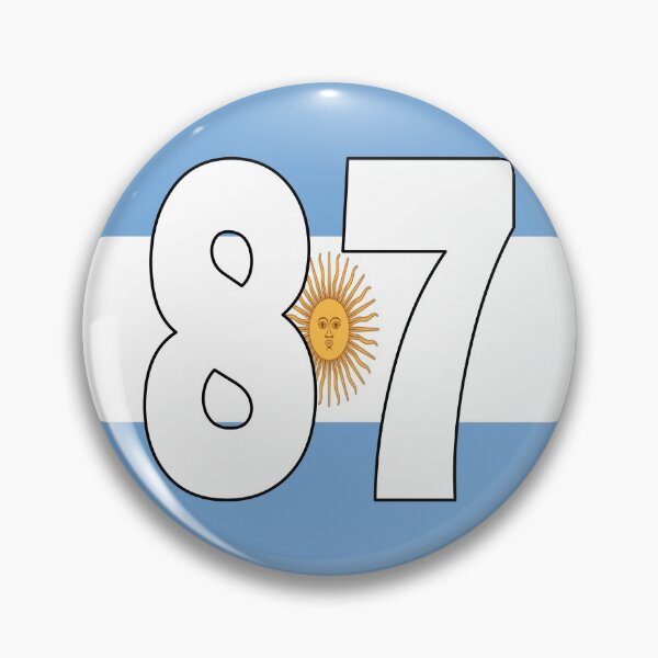 Item preview, Number 87 with Argentina flag on the background designed and sold by AllShirts21.