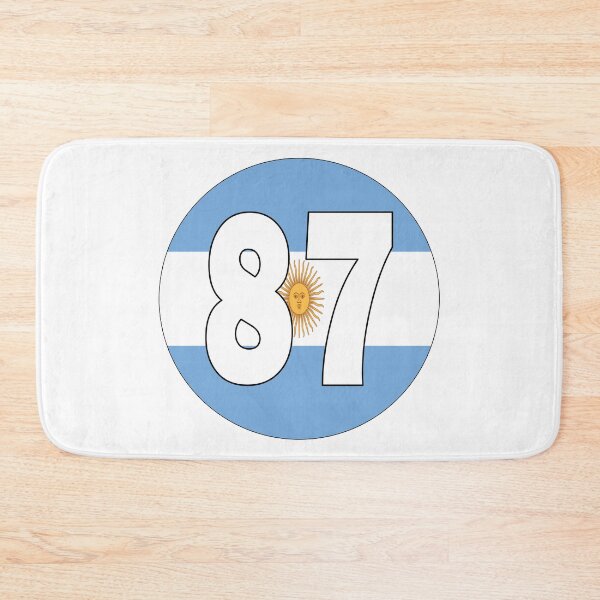 Item preview, Number 87 with Argentina flag on the background designed and sold by AllShirts21.