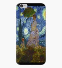 Monet Umbrella on a Starry Night iPhone Case