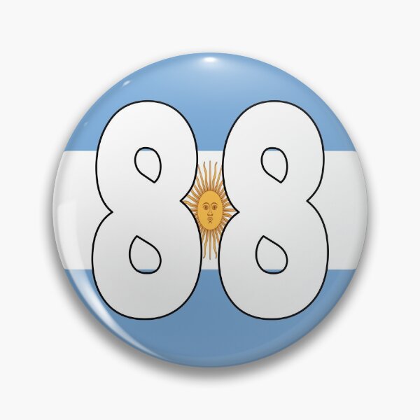 Item preview, Number 88 with Argentina flag on the background designed and sold by AllShirts21.
