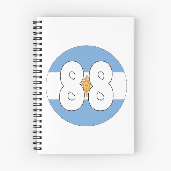 Item preview, Number 88 with Argentina flag on the background designed and sold by AllShirts21.