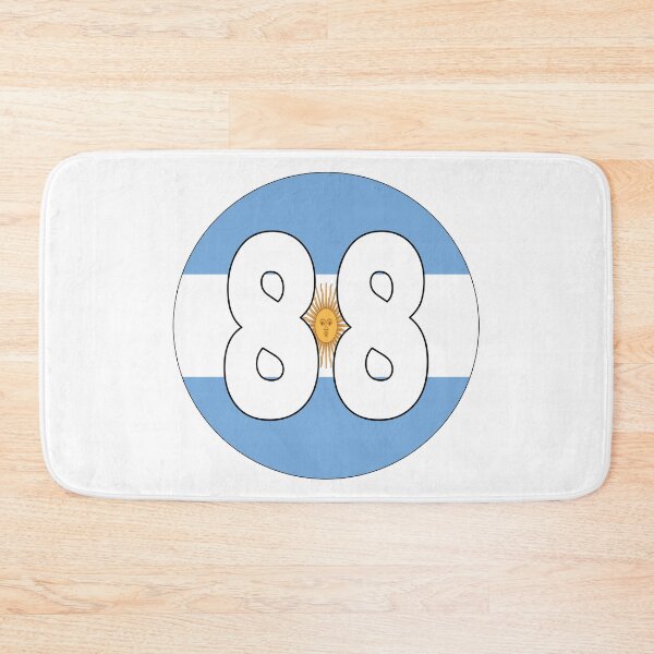 Item preview, Number 88 with Argentina flag on the background designed and sold by AllShirts21.