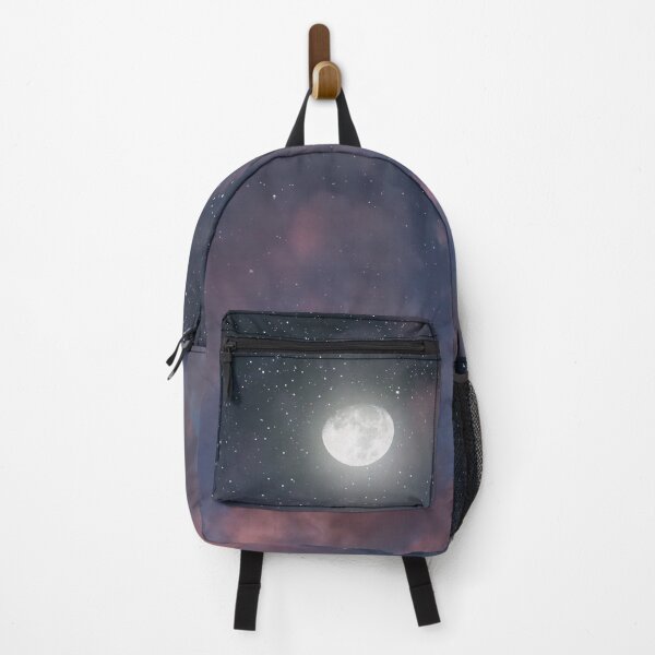 Item preview, Glowing Moon on the night sky through pink clouds designed and sold by Victoria Avvacumova.