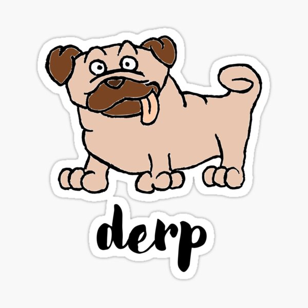 Derp Face Stickers Redbubble - derp puppy roblox