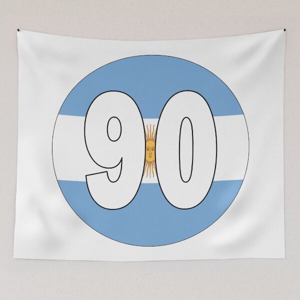 Item preview, Number 90 with Argentina flag on the background designed and sold by AllShirts21.