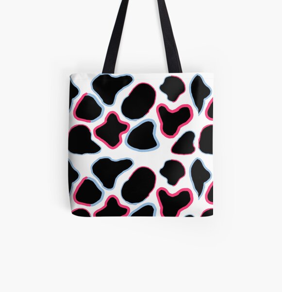 fluffy cow print tote bag