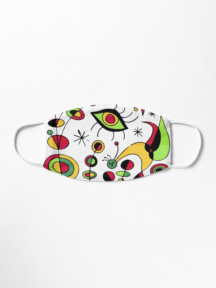 Alternate view of Joan Miro Peces De Colores (Colorful Fish ) Artwork for Posters Tshirts Prints Men Women Kids Mask