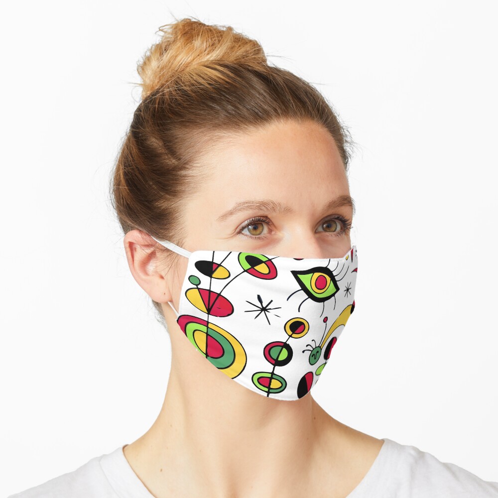 Joan Miro Peces De Colores (Colorful Fish ) Artwork for Posters Tshirts Prints Men Women Kids Mask